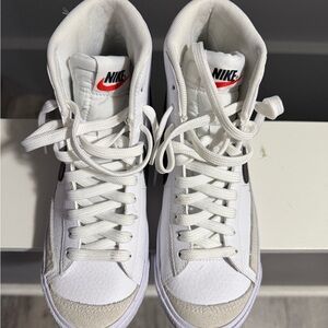 Nike White and Black High-Top Sneakers